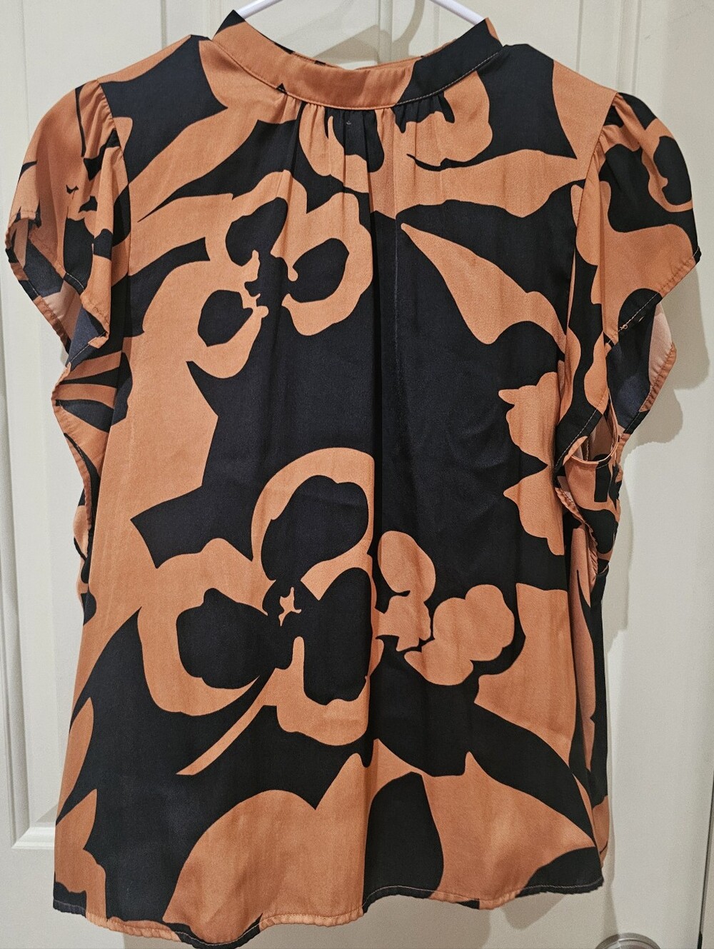 Floral Black and Tan Women's Top